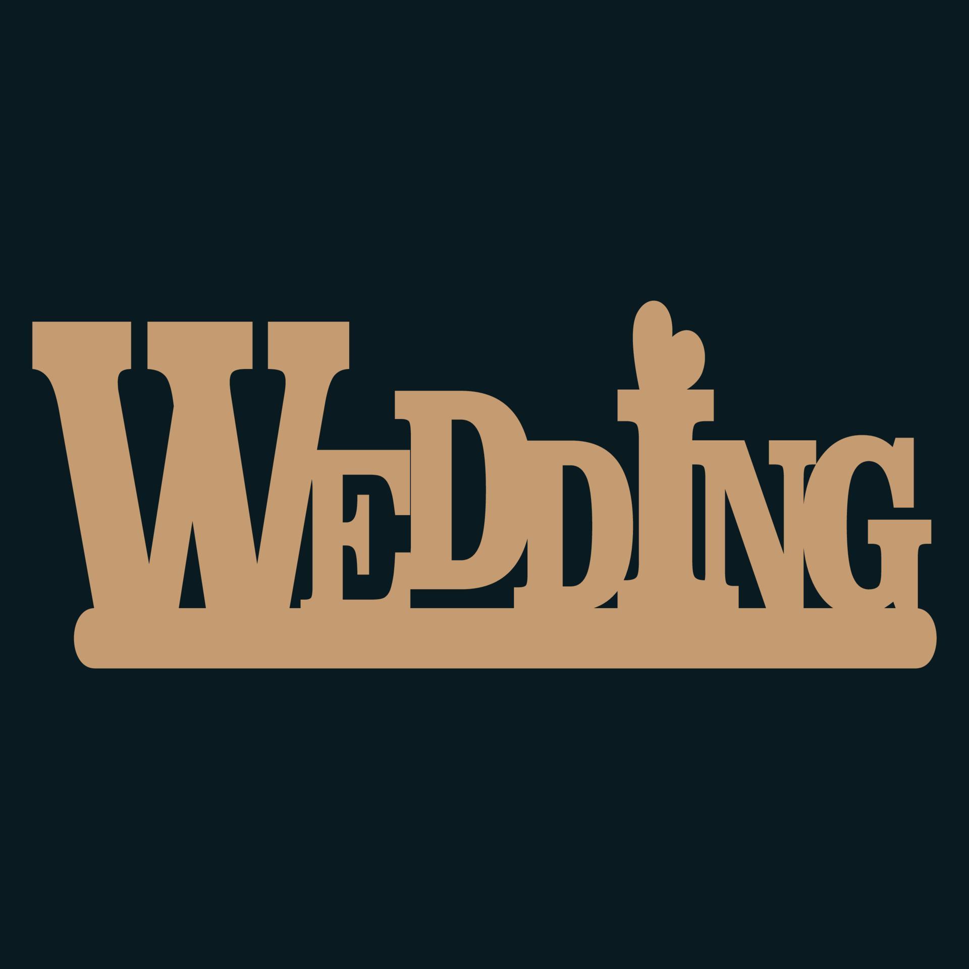 ‘Wedding’ cake topper for laser or milling cut 14562714 Vector Art at