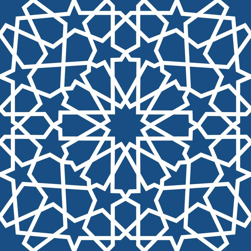 Blue islamic pattern . Seamless arabic geometric pattern, east ornament, indian ornament, persian motif, 3D. Endless texture can be used for wallpaper, pattern fills, web page background . vector