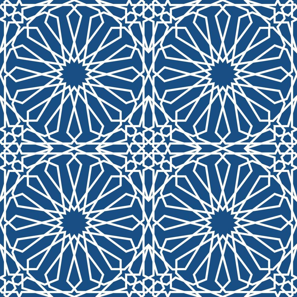 Blue islamic pattern . Seamless arabic geometric pattern, east ornament, indian ornament, persian motif, 3D. Endless texture can be used for wallpaper, pattern fills, web page background . vector