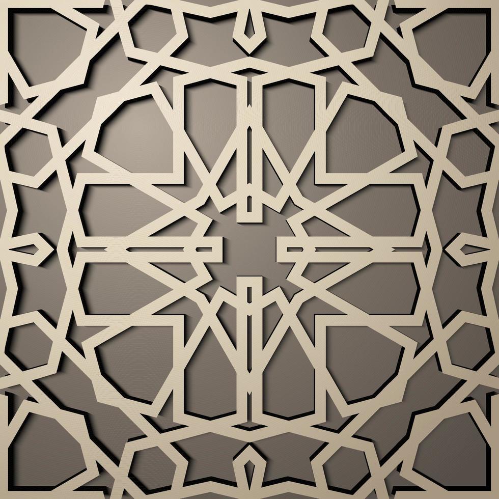 Background with 3d seamless pattern in Islamic style . , arabic geometric east ornament , persian motif . vector