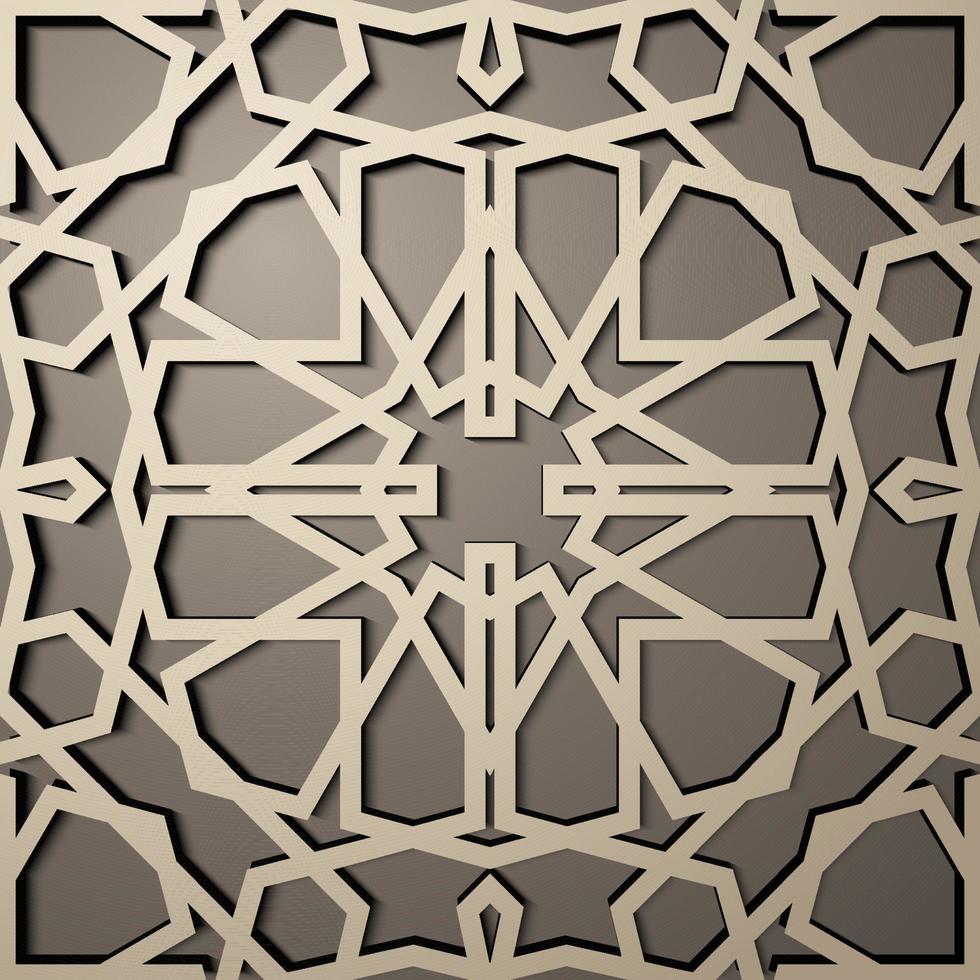 Background with 3d seamless pattern in Islamic style . , arabic geometric east ornament , persian motif . vector