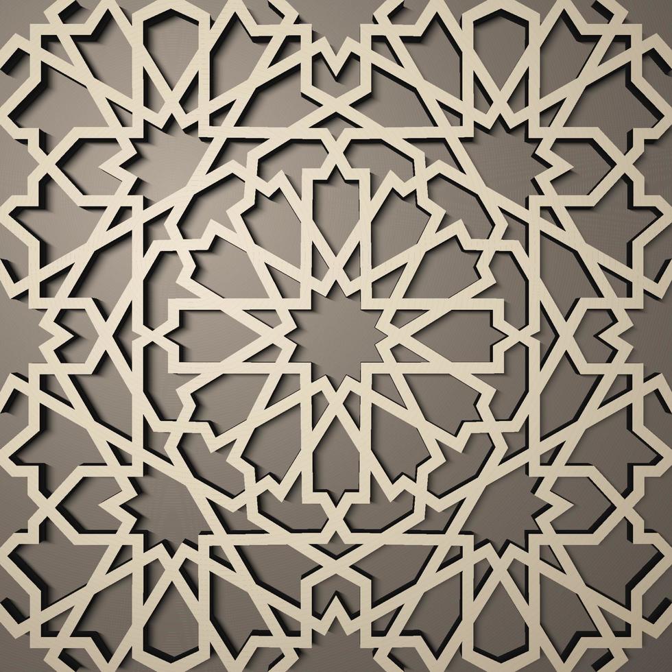 Background with 3d seamless pattern in Islamic style . , arabic geometric east ornament , persian motif . vector