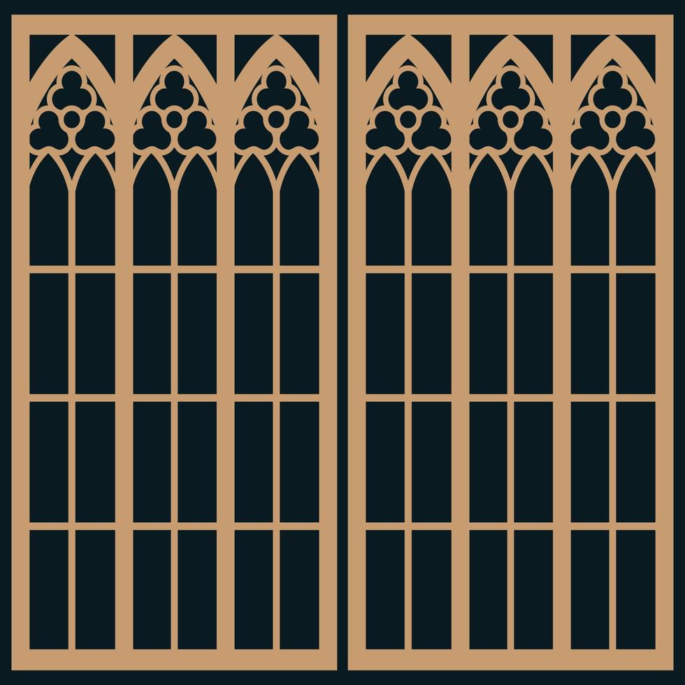 Islamic mosque door with arabic pattern vector