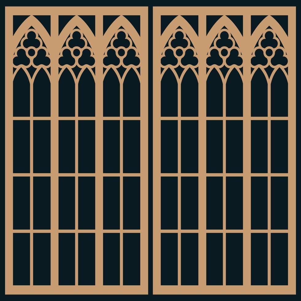 Islamic mosque door with arabic pattern vector