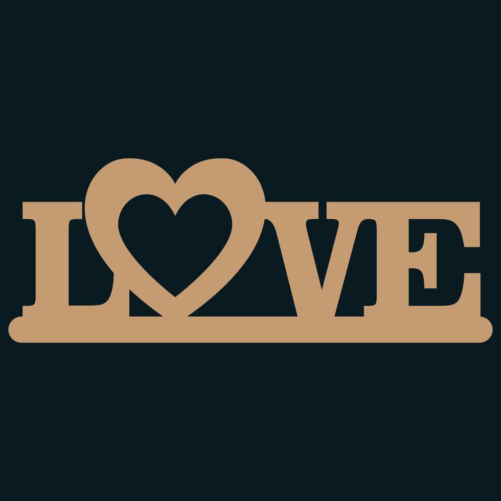 'Love' cake topper for laser or milling cut vector