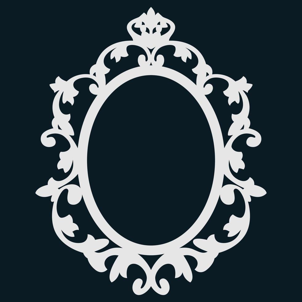 Vintage frame. Antique mirror. Design retro element. vector