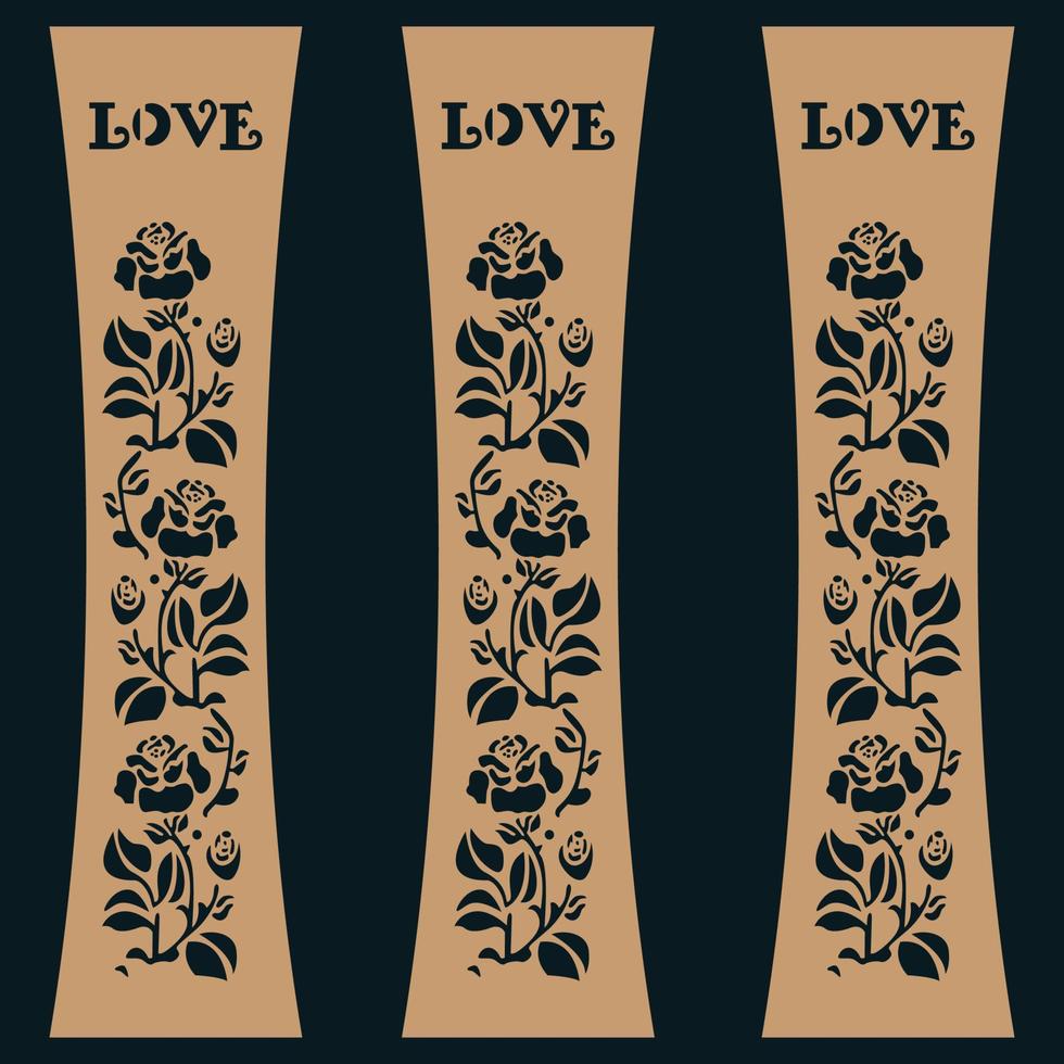 Love text Flower Design Vector