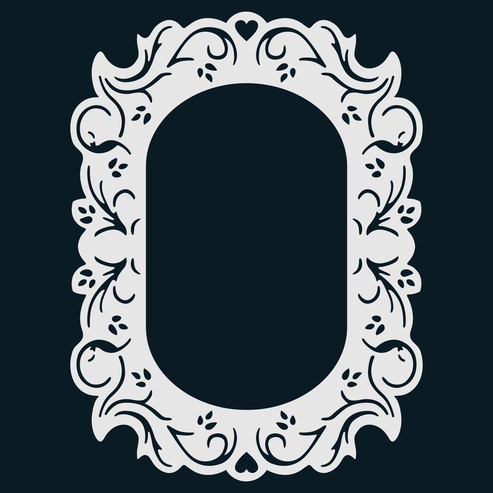Vintage frame. Antique mirror. Design retro element. vector