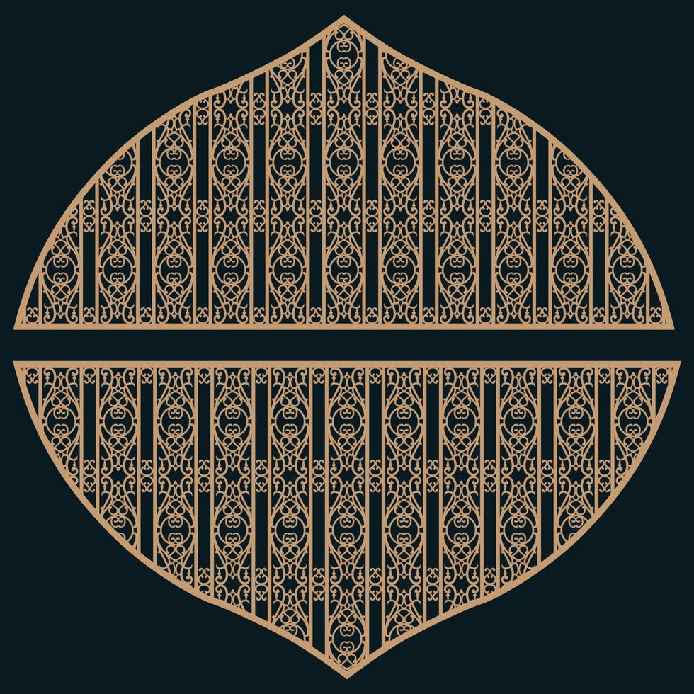 Islamic mosque door with arabic pattern vector