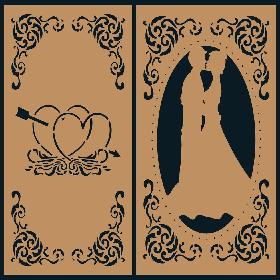 Indian Wedding Invitation Card Template Layout With Hindu Couple And Event Details. vector