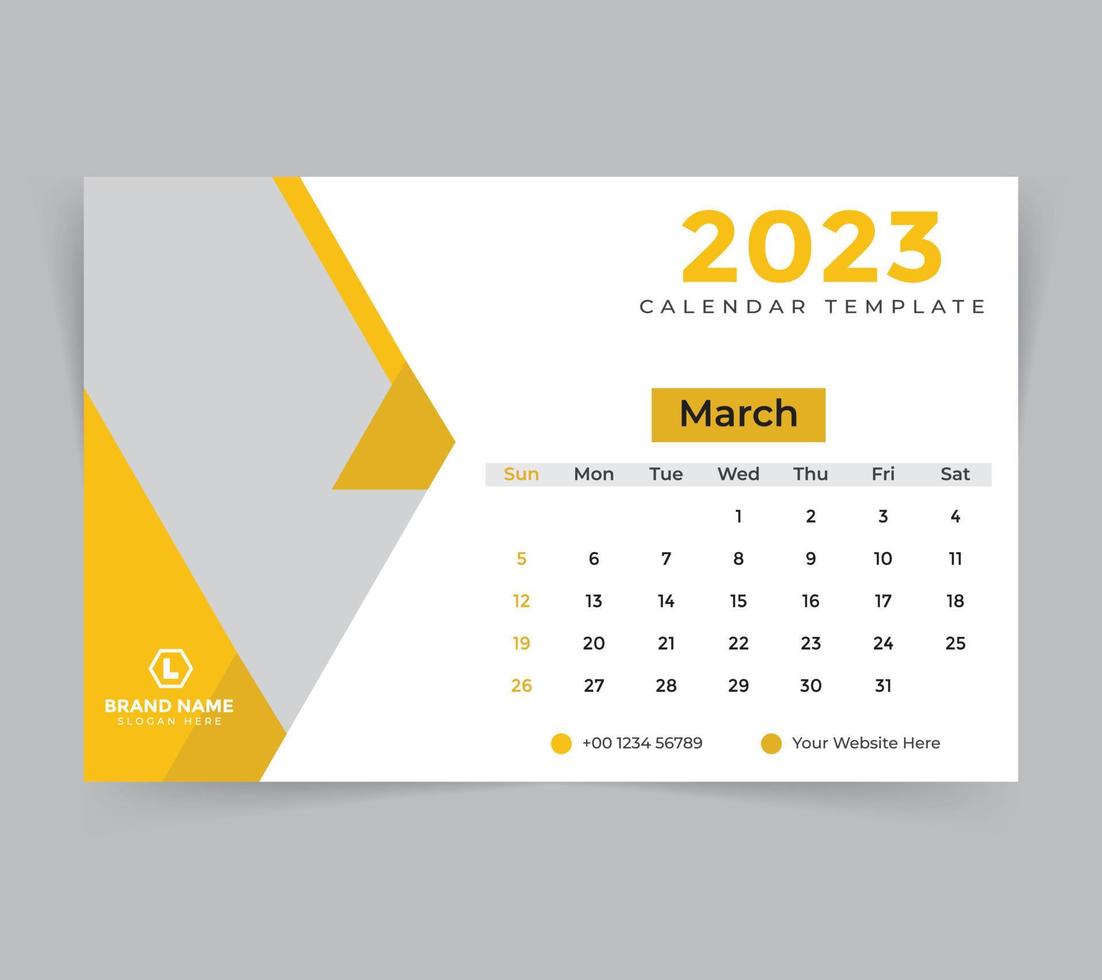 desk calendar template for new year 2023 vector