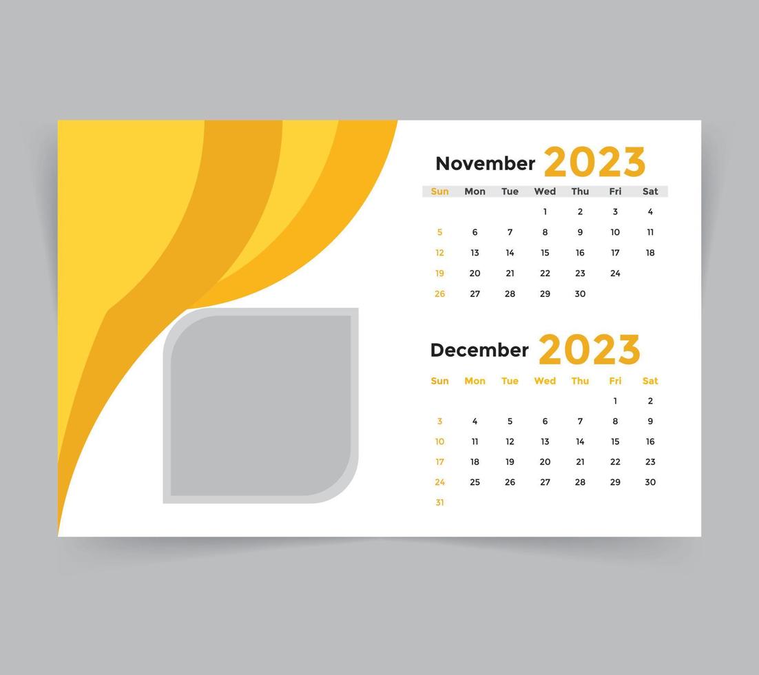 plantilla de calendario de escritorio para el año nuevo 2023 vector