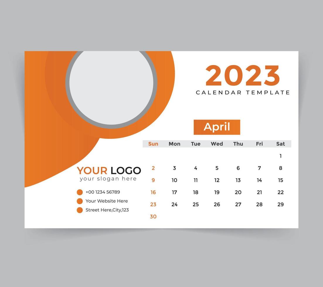 desk calendar template for new year 2023 vector