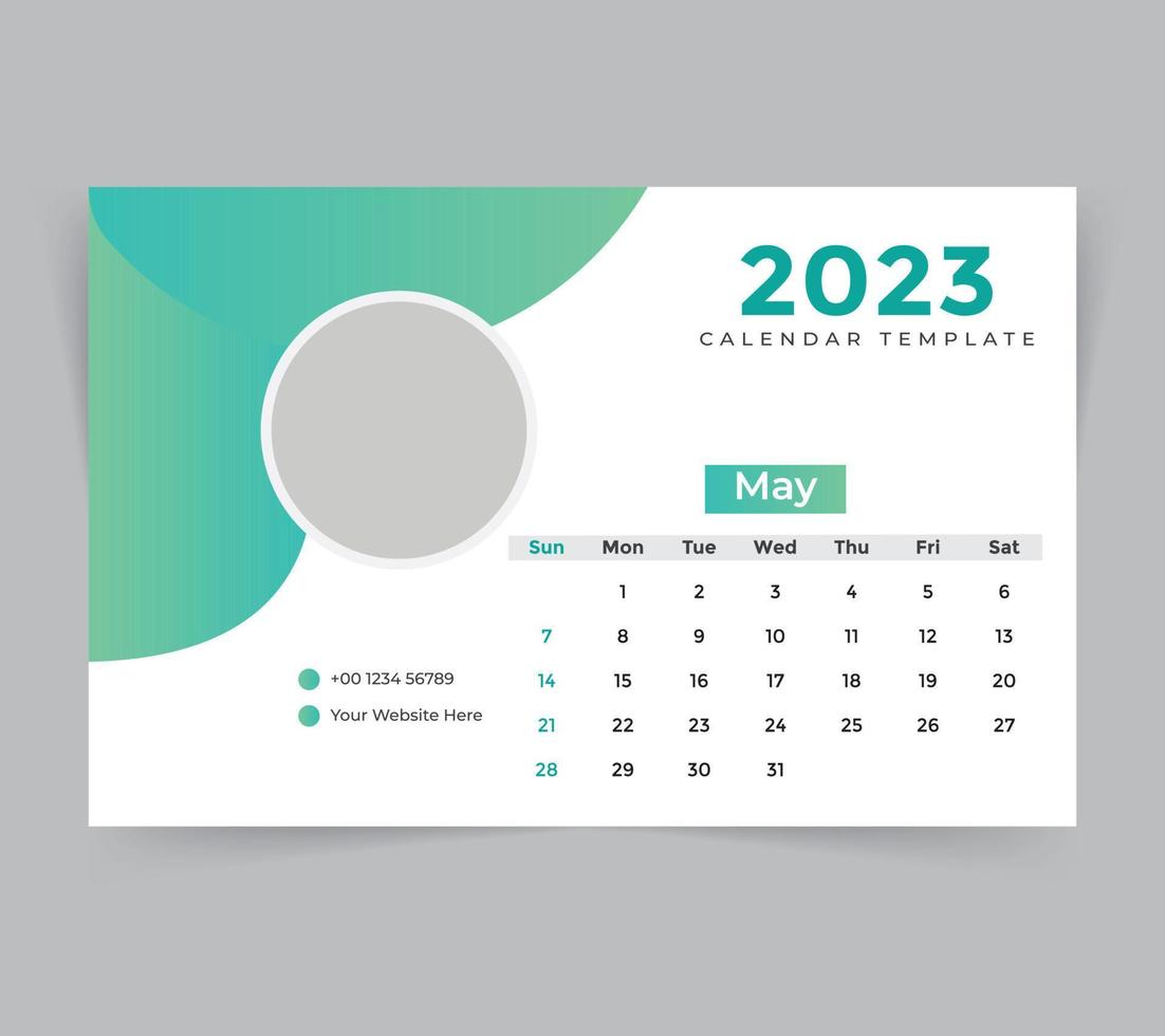 desk calendar template for new year 2023 vector