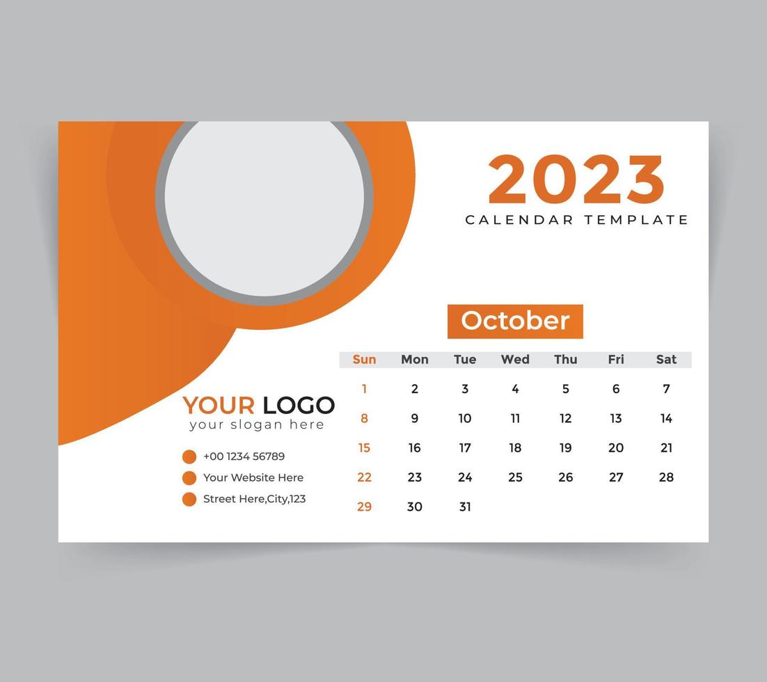 desk calendar template for new year 2023 vector