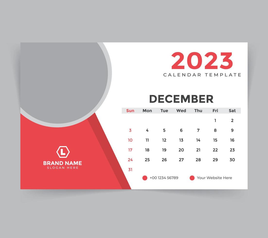 desk calendar template for new year 2023 vector