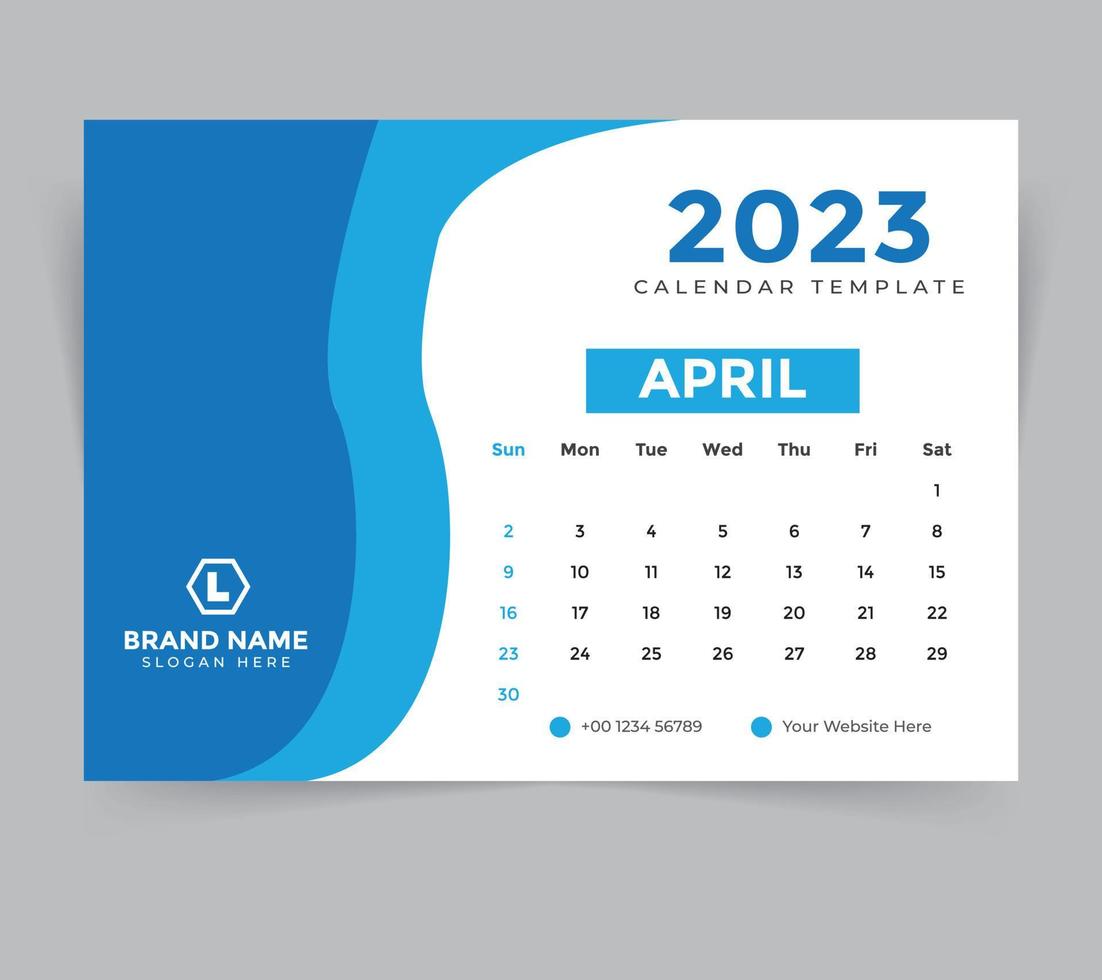 desk calendar template for new year 2023 vector