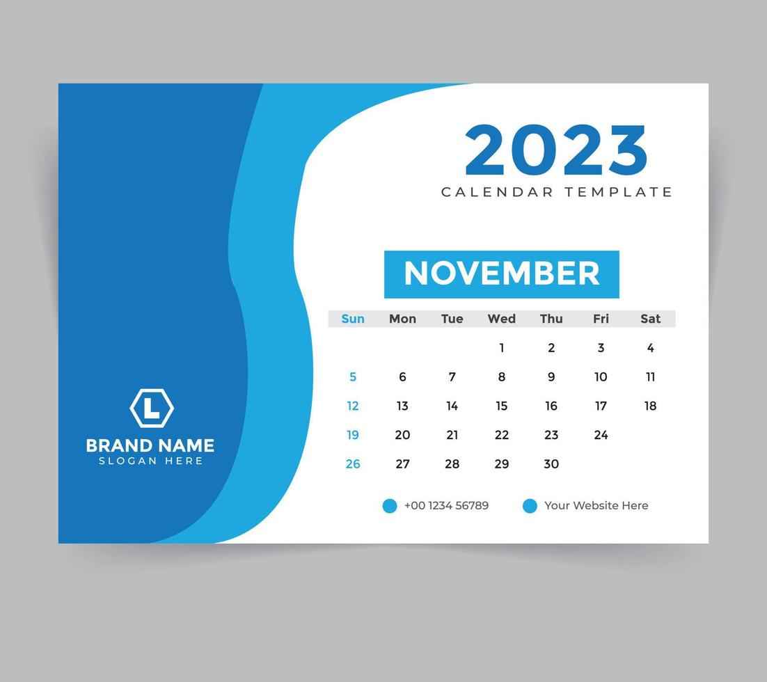desk calendar template for new year 2023 vector