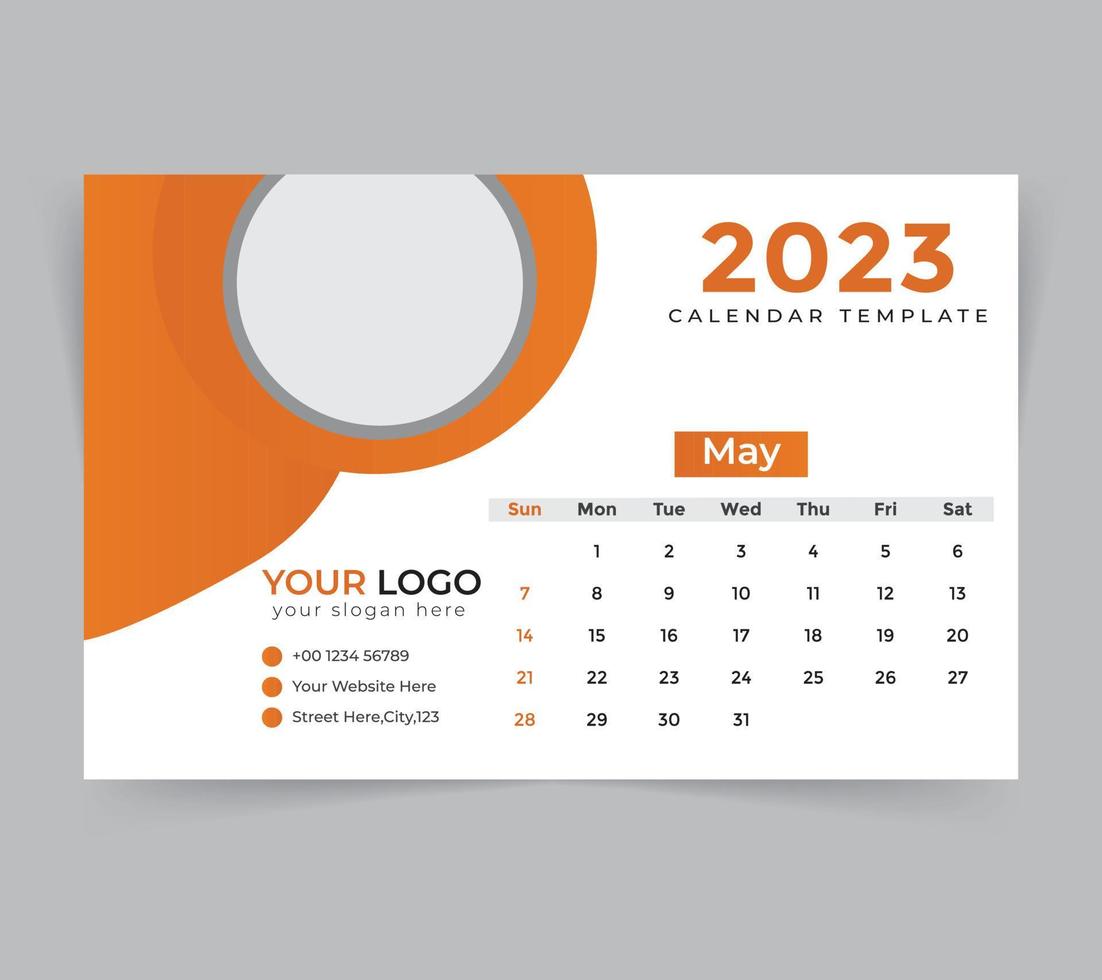 desk calendar template for new year 2023 vector