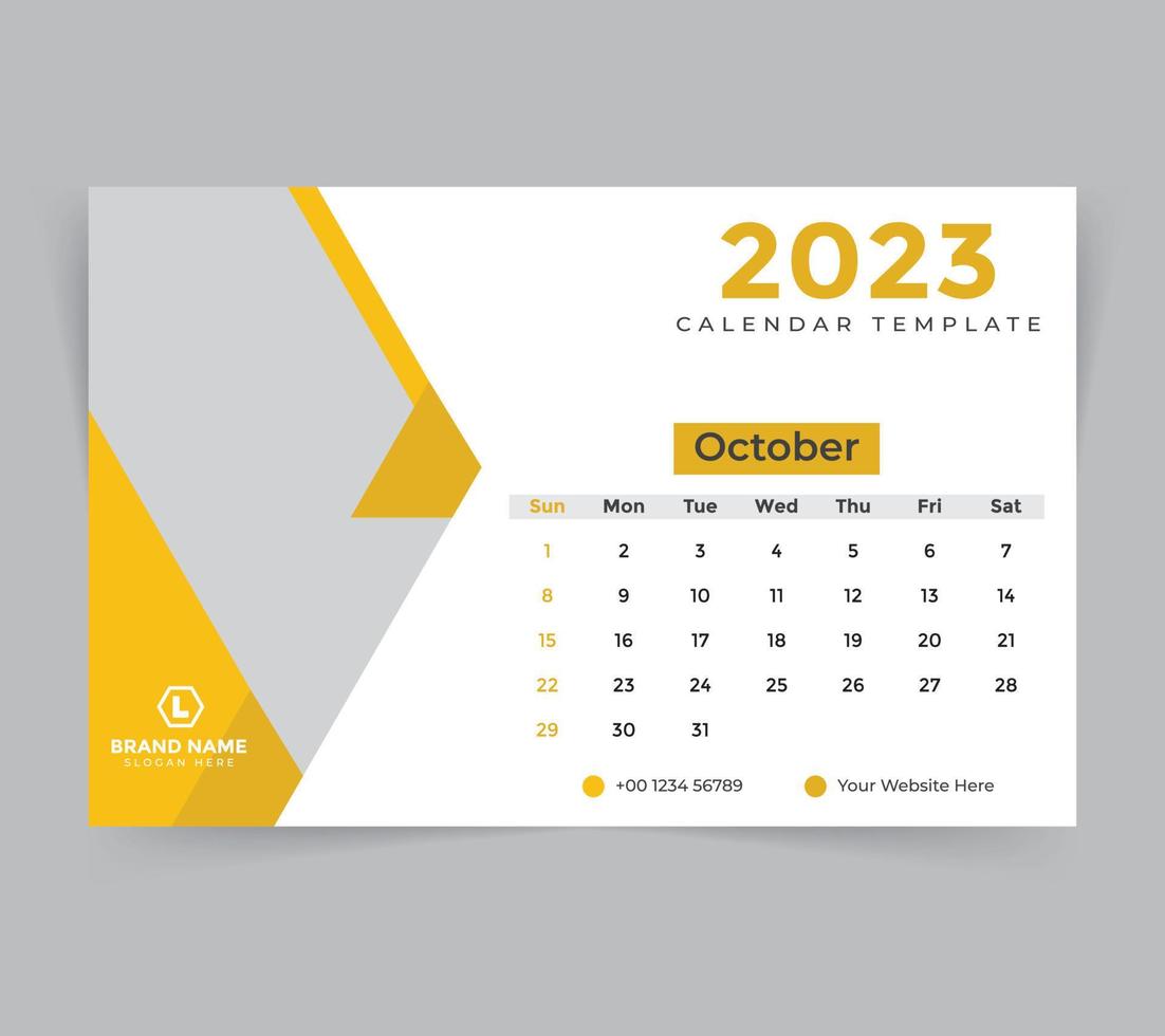 desk calendar template for new year 2023 vector