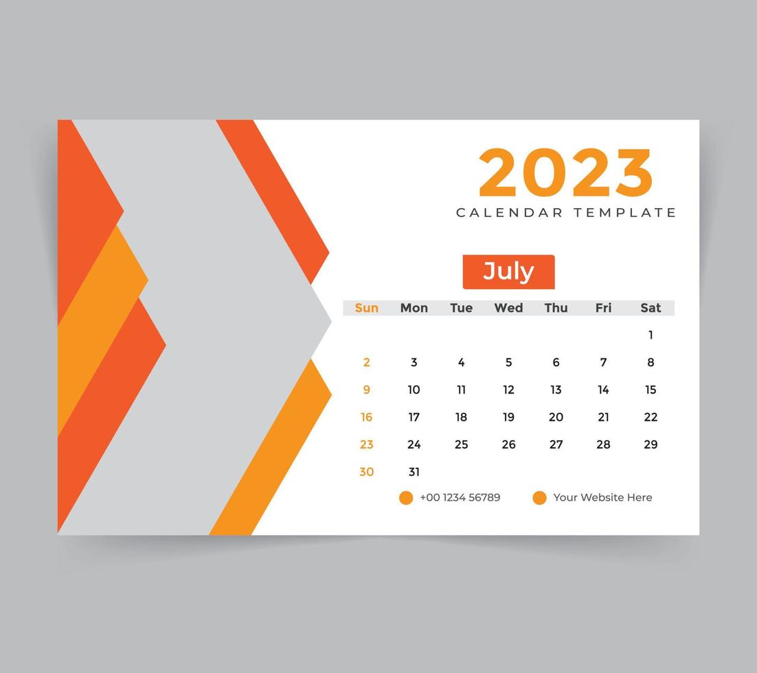 plantilla de calendario de escritorio para el año nuevo 2023 vector