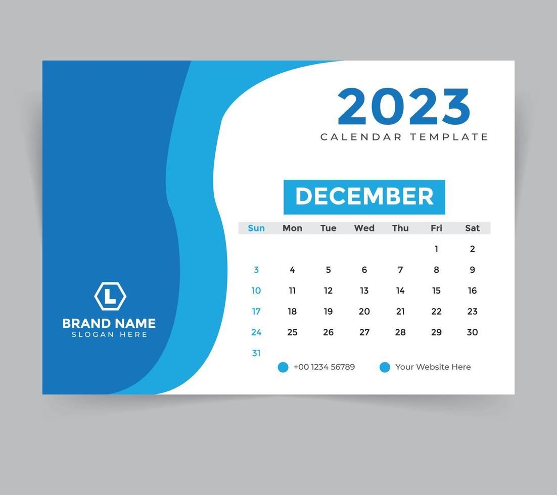 desk calendar template for new year 2023 vector
