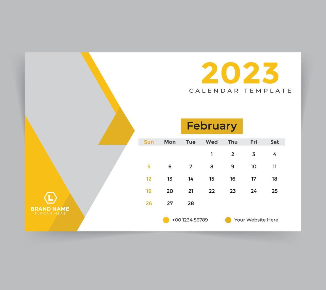 desk calendar template for new year 2023 vector