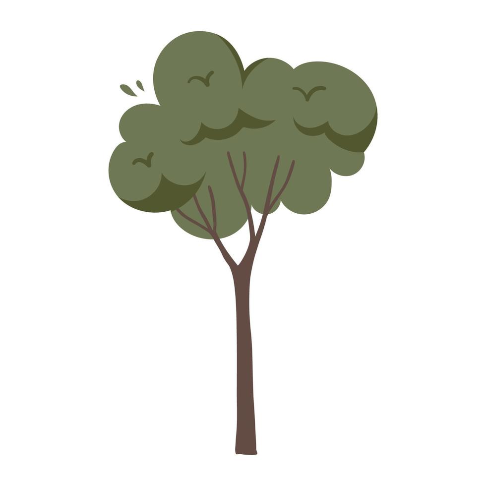 Green tree. Hand drawn illustration vector