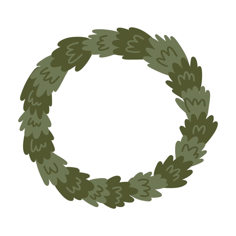 Christmas pine wreath. Hand drawn winter illustration vector
