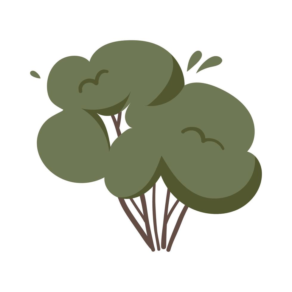 Green bush. Hand drawn illustration vector