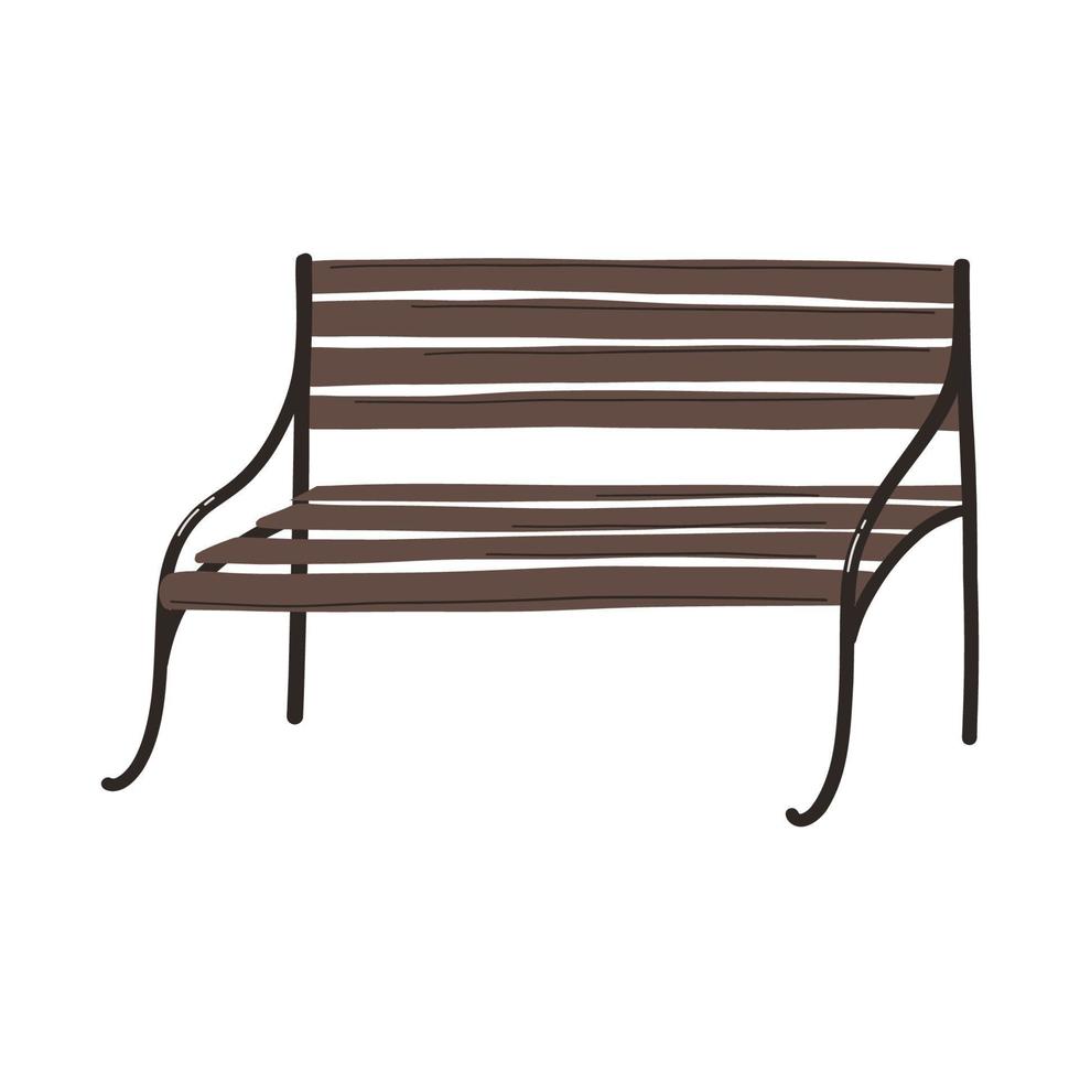 Street bench. Hand drawn illustration vector