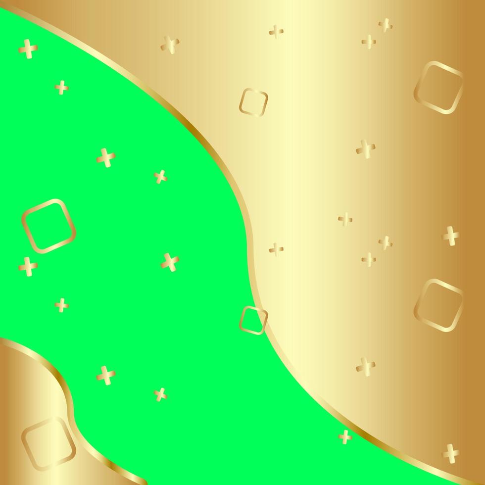 Green screen background with golden abstract. vector