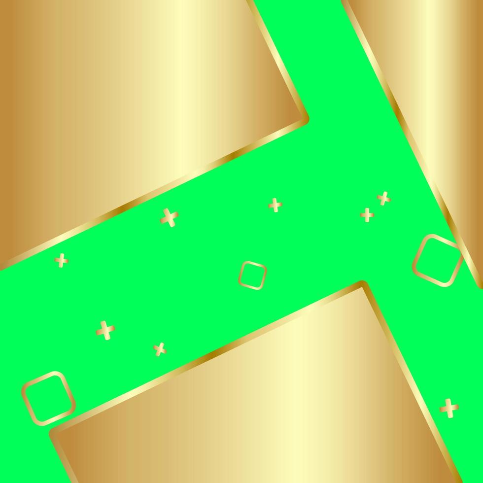 Green screen background with golden abstract vector