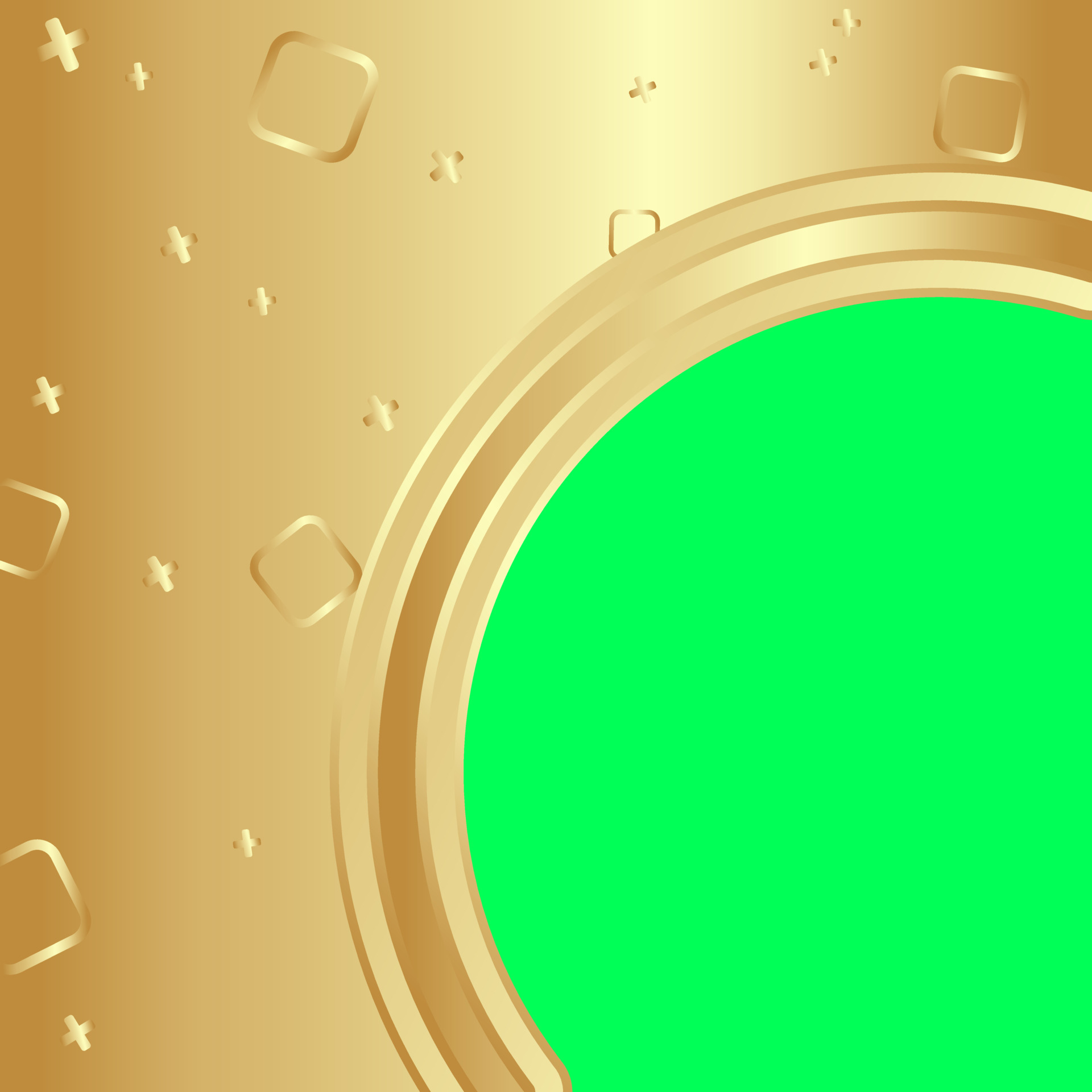 Set green screen background with frame golden geometric. 14563241 Vector Art at Vecteezy