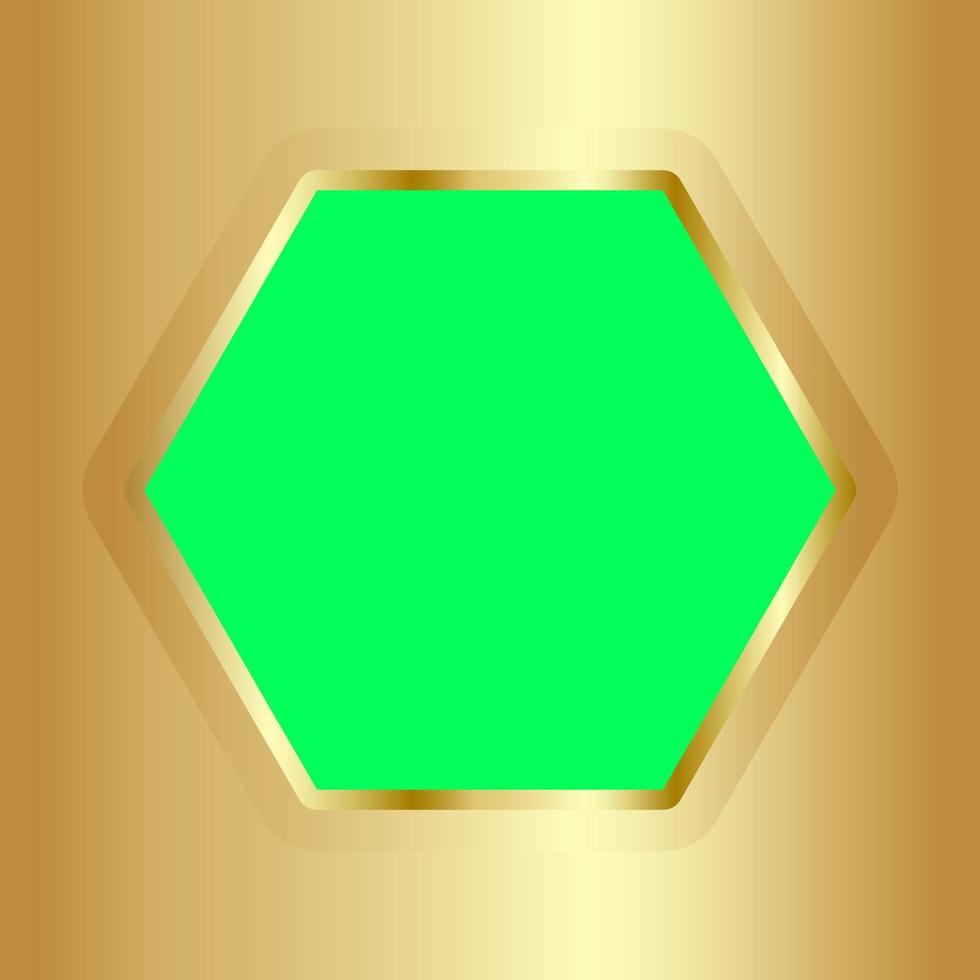 Green screen background with golden geometric. vector