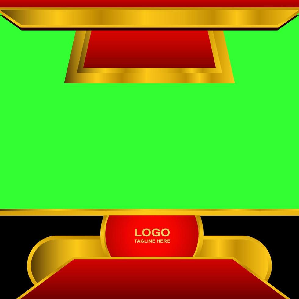 pantalla verde con colores rojo oscuro y dorado. vector