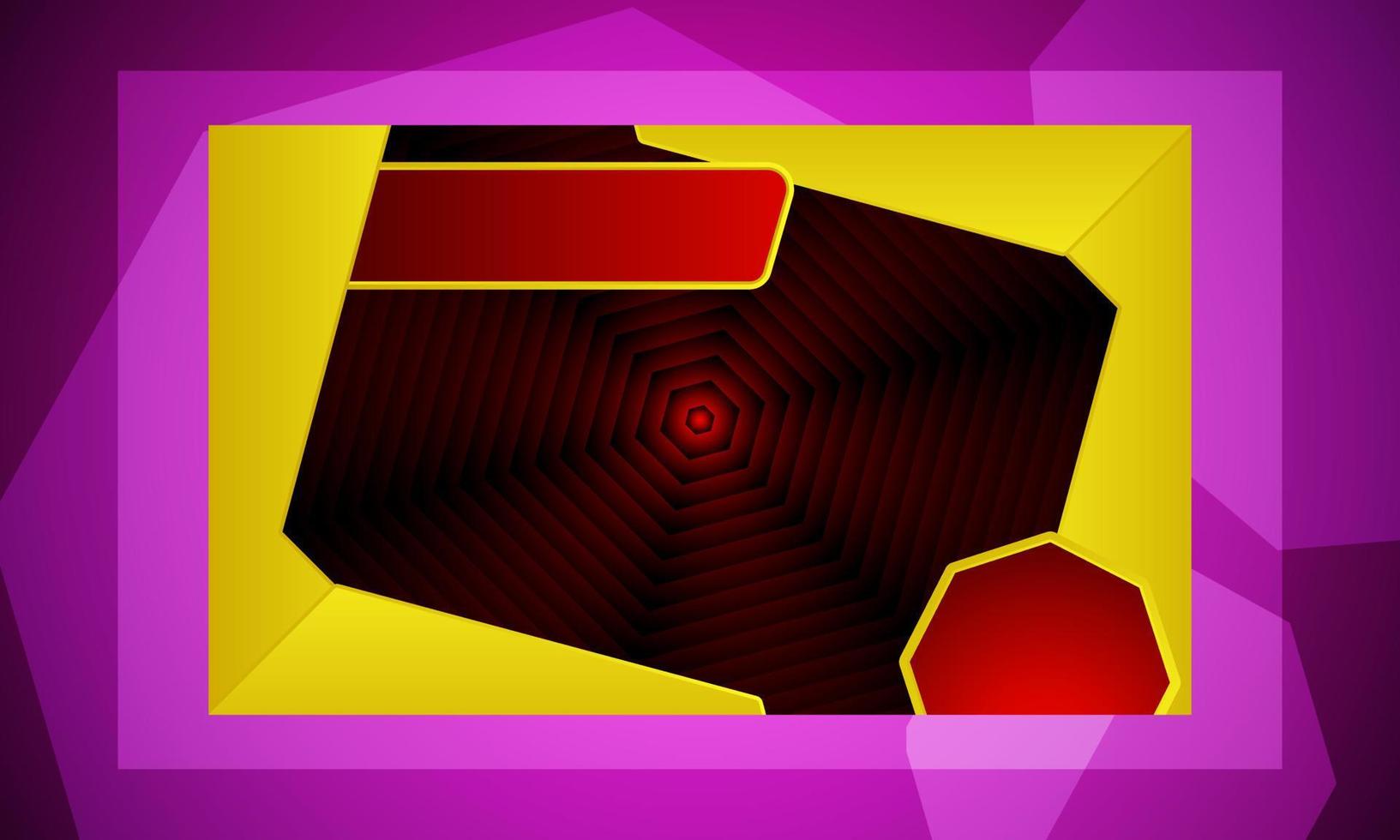 banner de juego abstracto rojo y amarillo futurista. vector