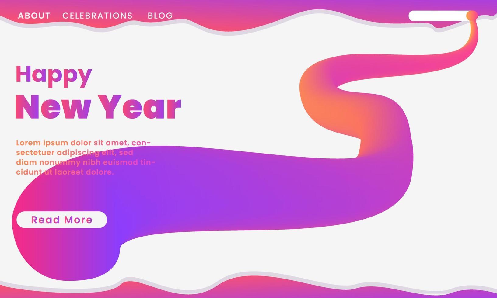 Happy new year- landing pages design with gradient colours. vector