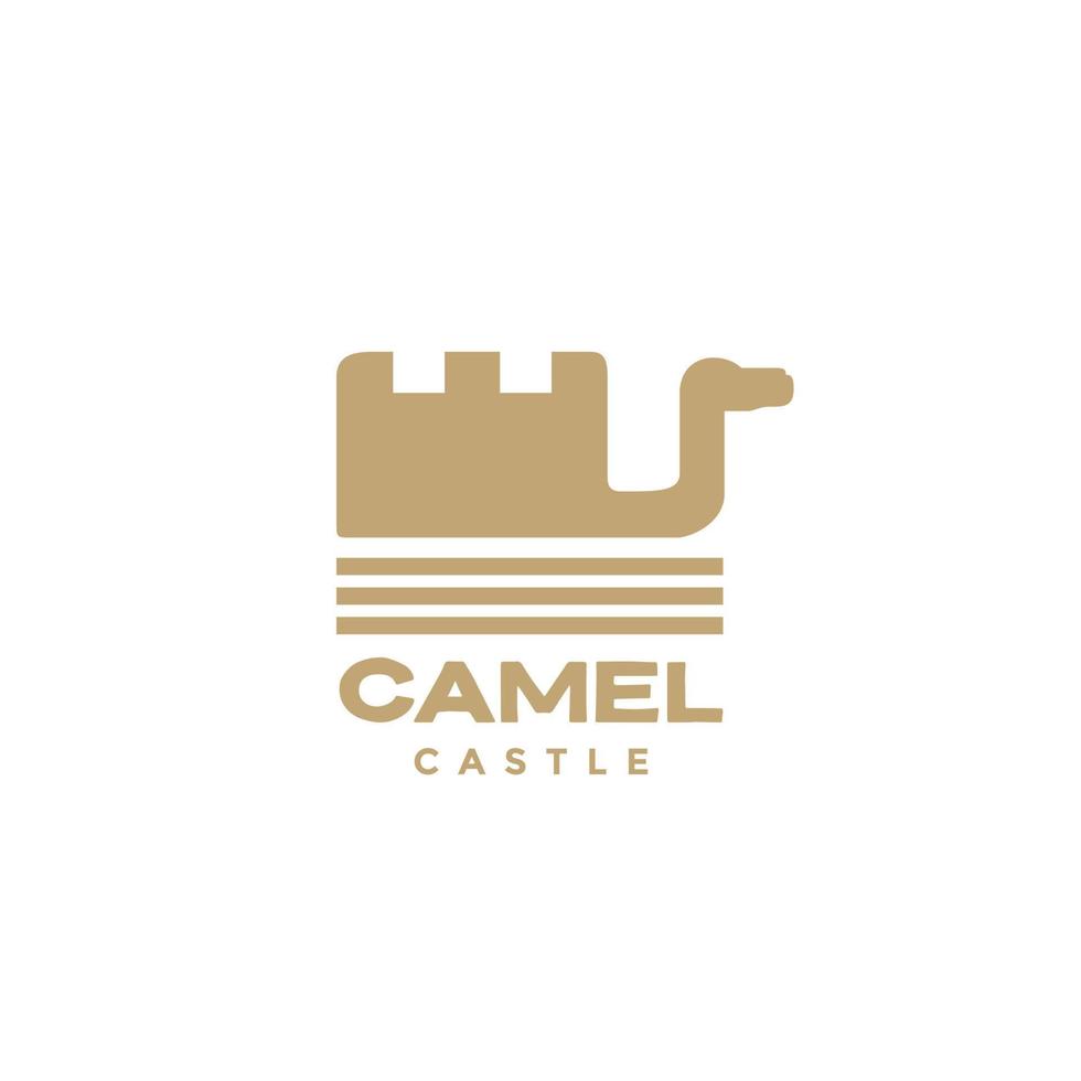 camel with castle modern clean logo design vector