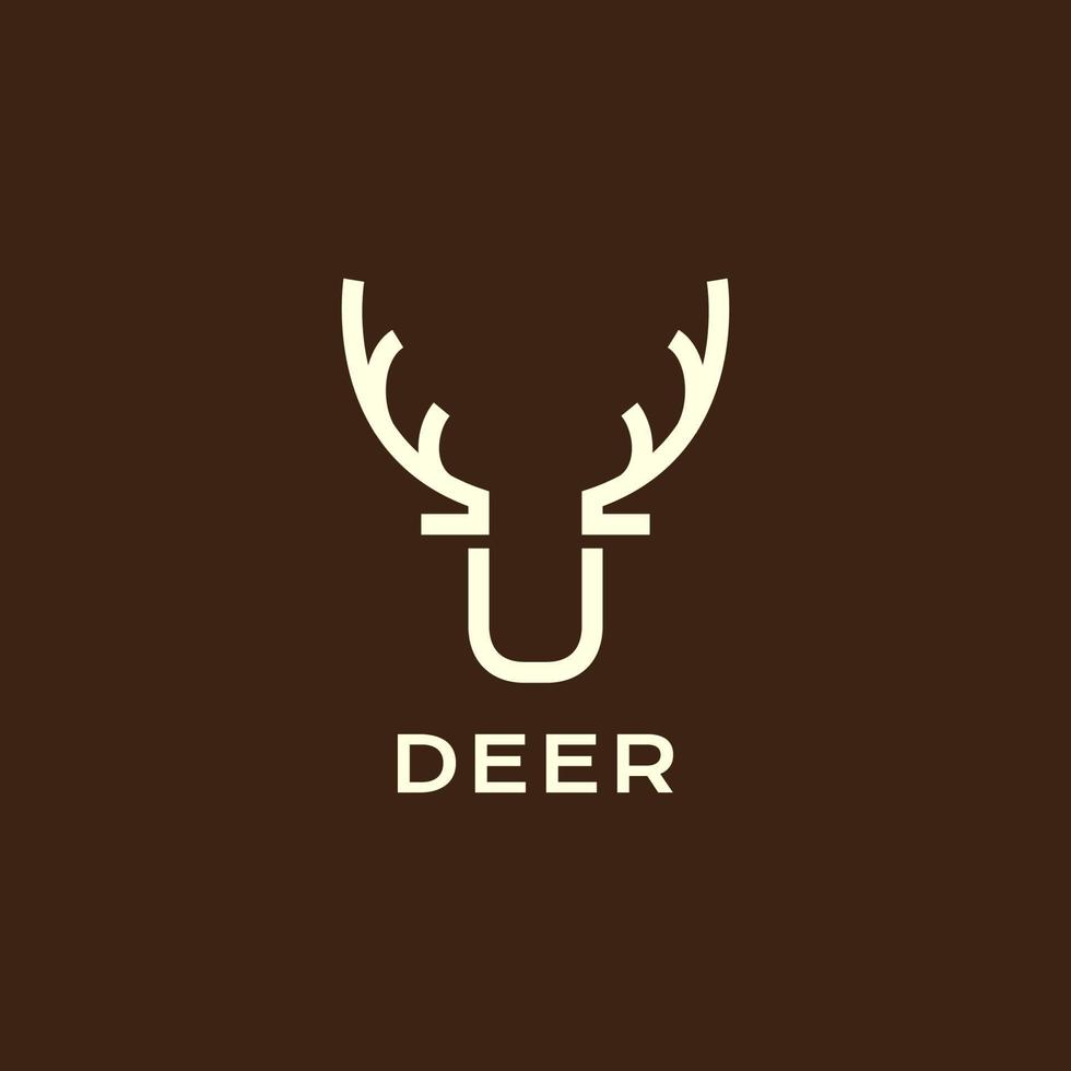 head deer minimalist modern logo design vector