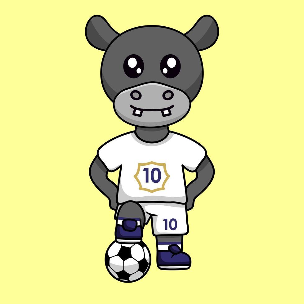 ilustración vectorial del personaje animal que lleva una camiseta de fútbol en la copa del mundo vector