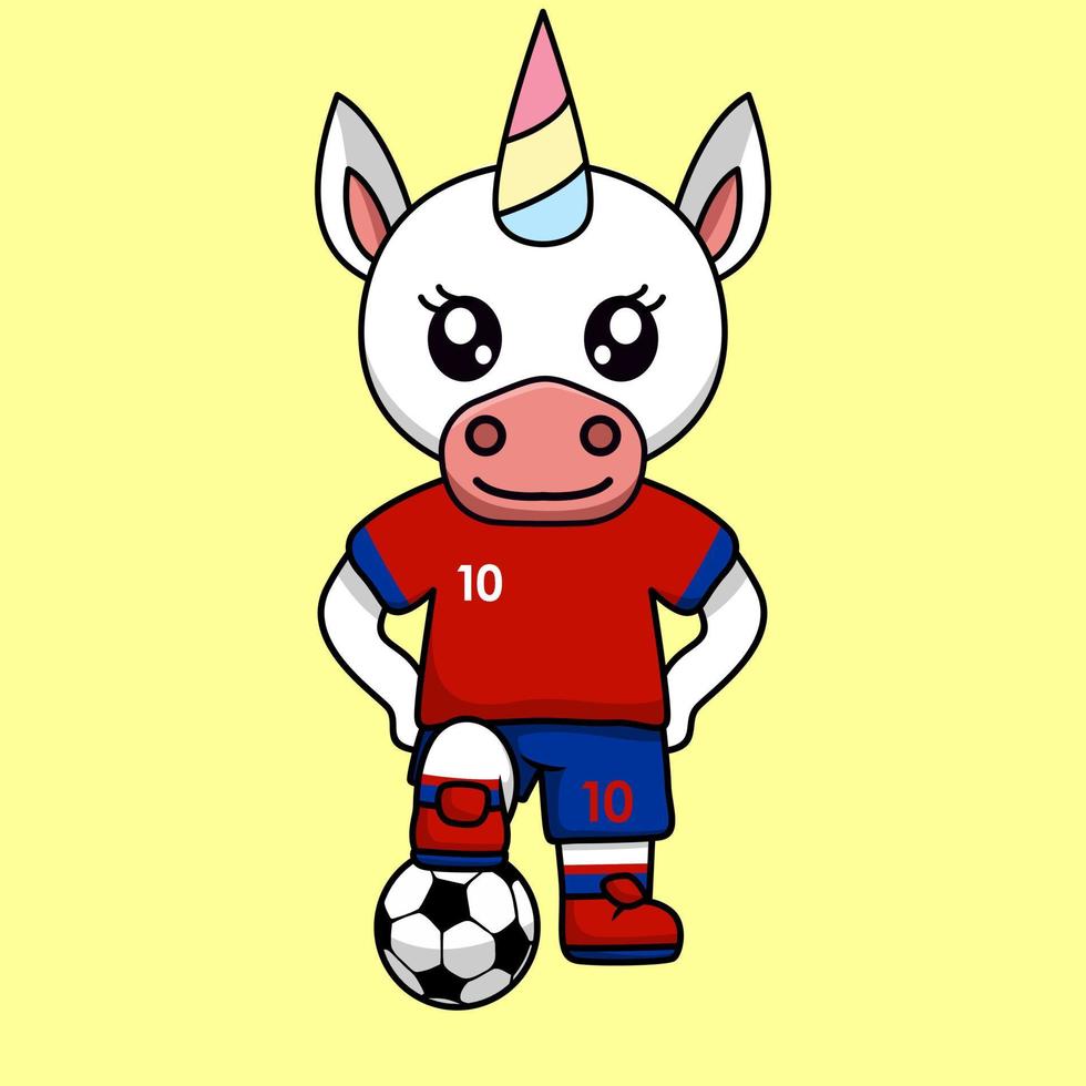 ilustración vectorial del personaje animal que lleva una camiseta de fútbol en la copa del mundo vector