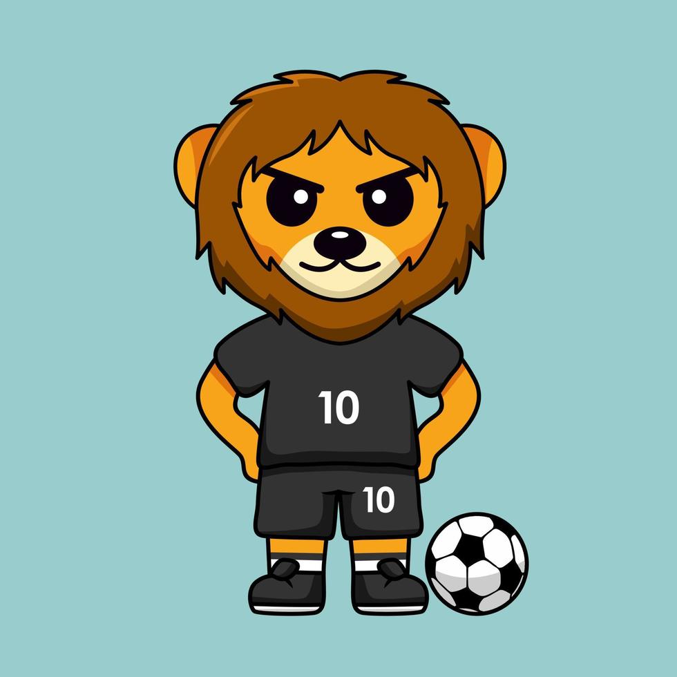 ilustración vectorial del personaje animal que lleva una camiseta de fútbol en la copa del mundo vector