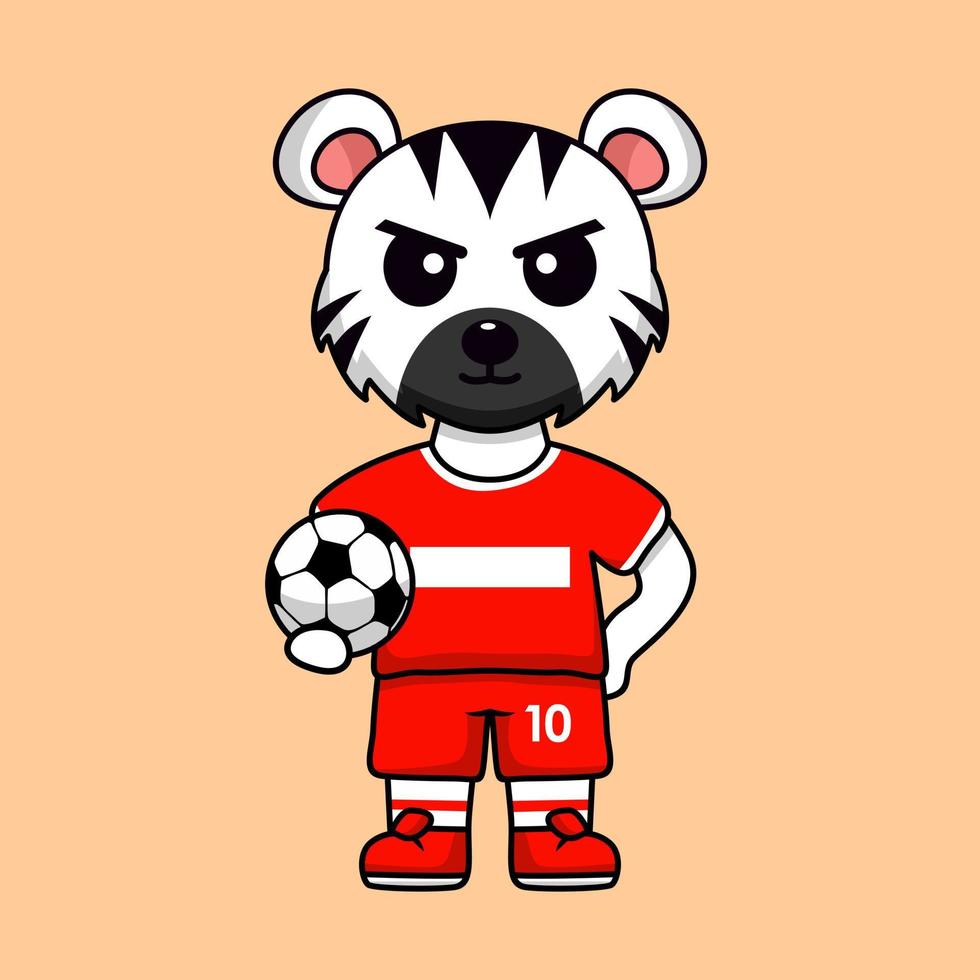 ilustración vectorial del personaje animal que lleva una camiseta de fútbol en la copa del mundo vector