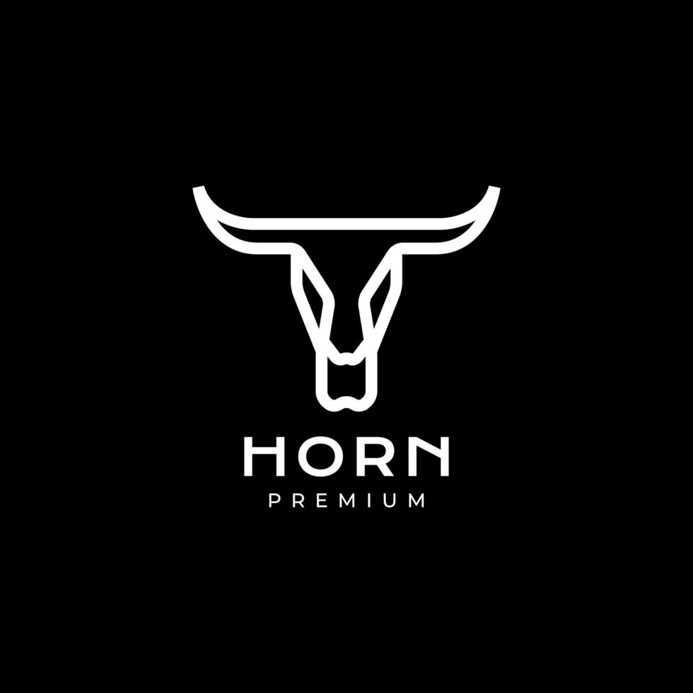 cow head horn polygon line modern logo design vector