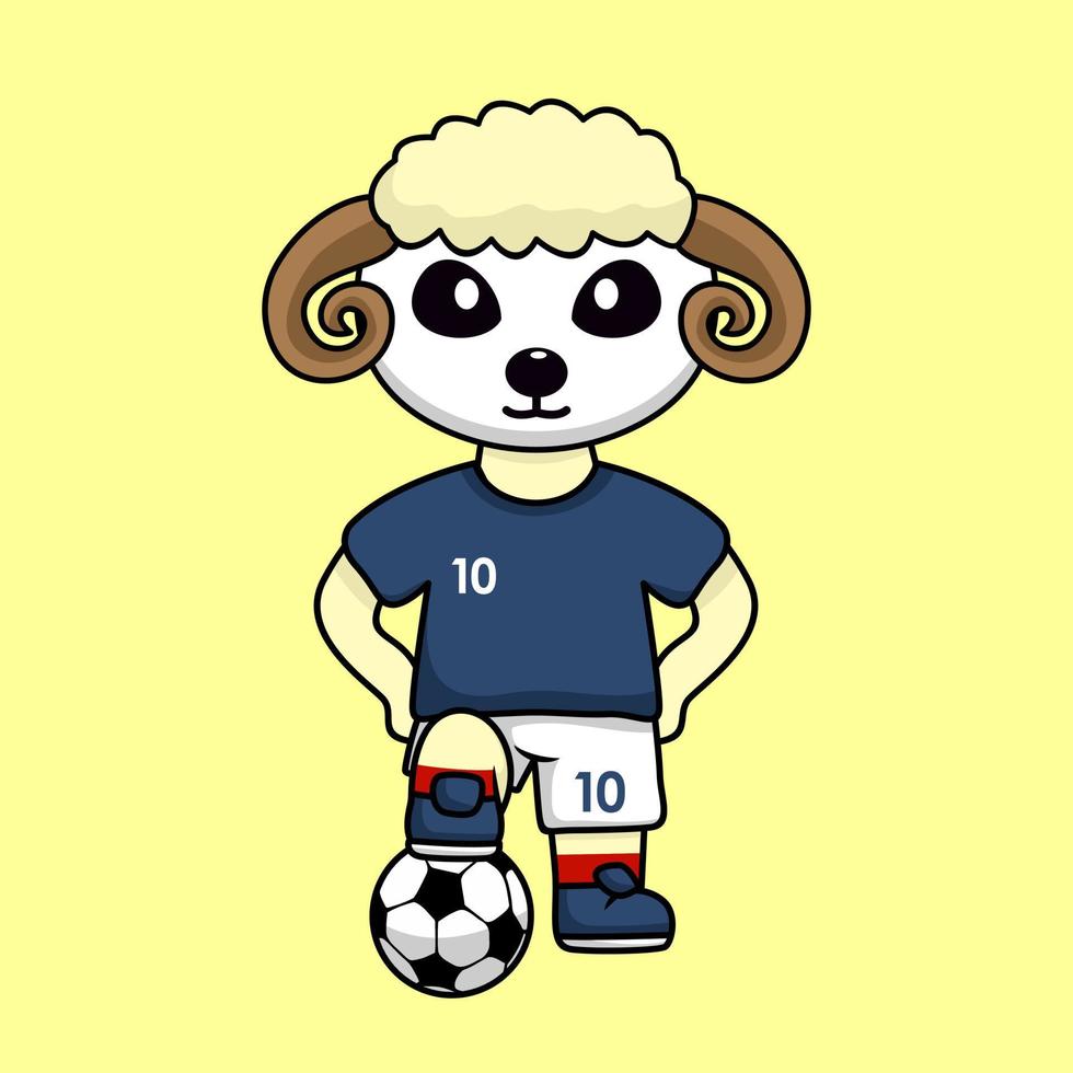 ilustración vectorial del personaje animal que lleva una camiseta de fútbol en la copa del mundo vector