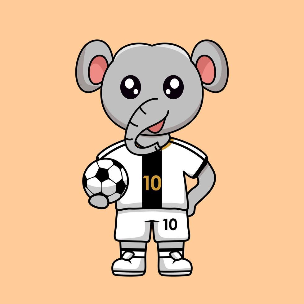 ilustración vectorial del personaje animal que lleva una camiseta de fútbol en la copa del mundo vector