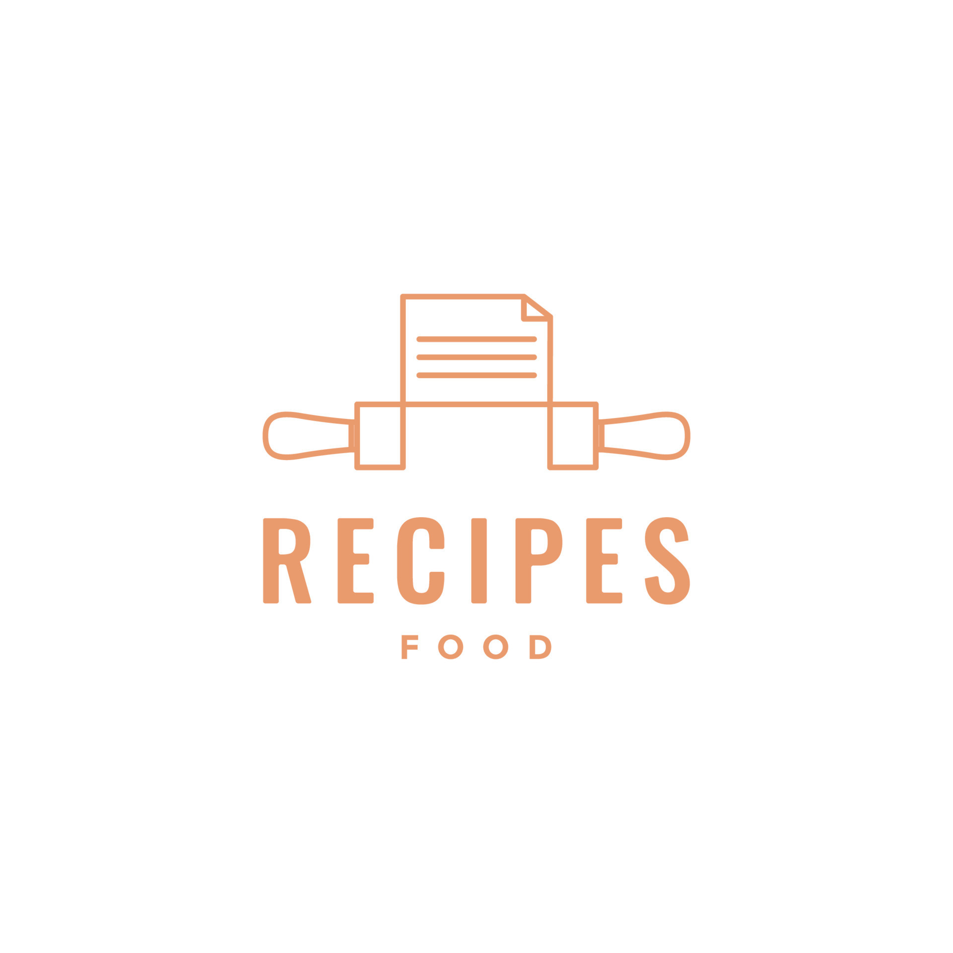 recipe food rolling pin minimal logo design vector 14563406 Vector Art ...