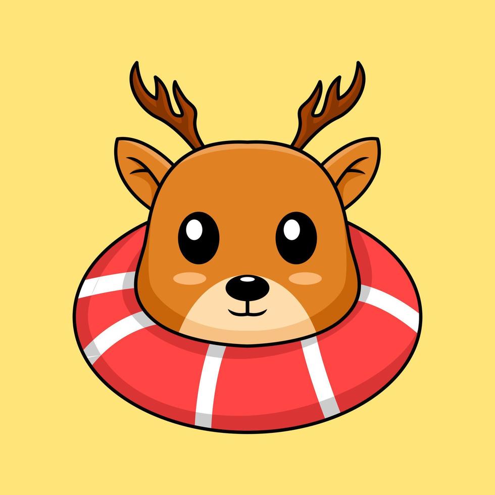 Vector illustration of cute deer cartoon character