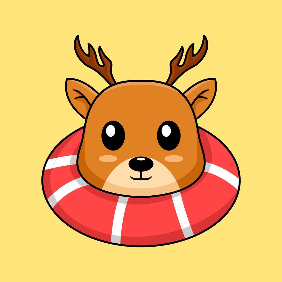 Vector illustration of cute deer cartoon character